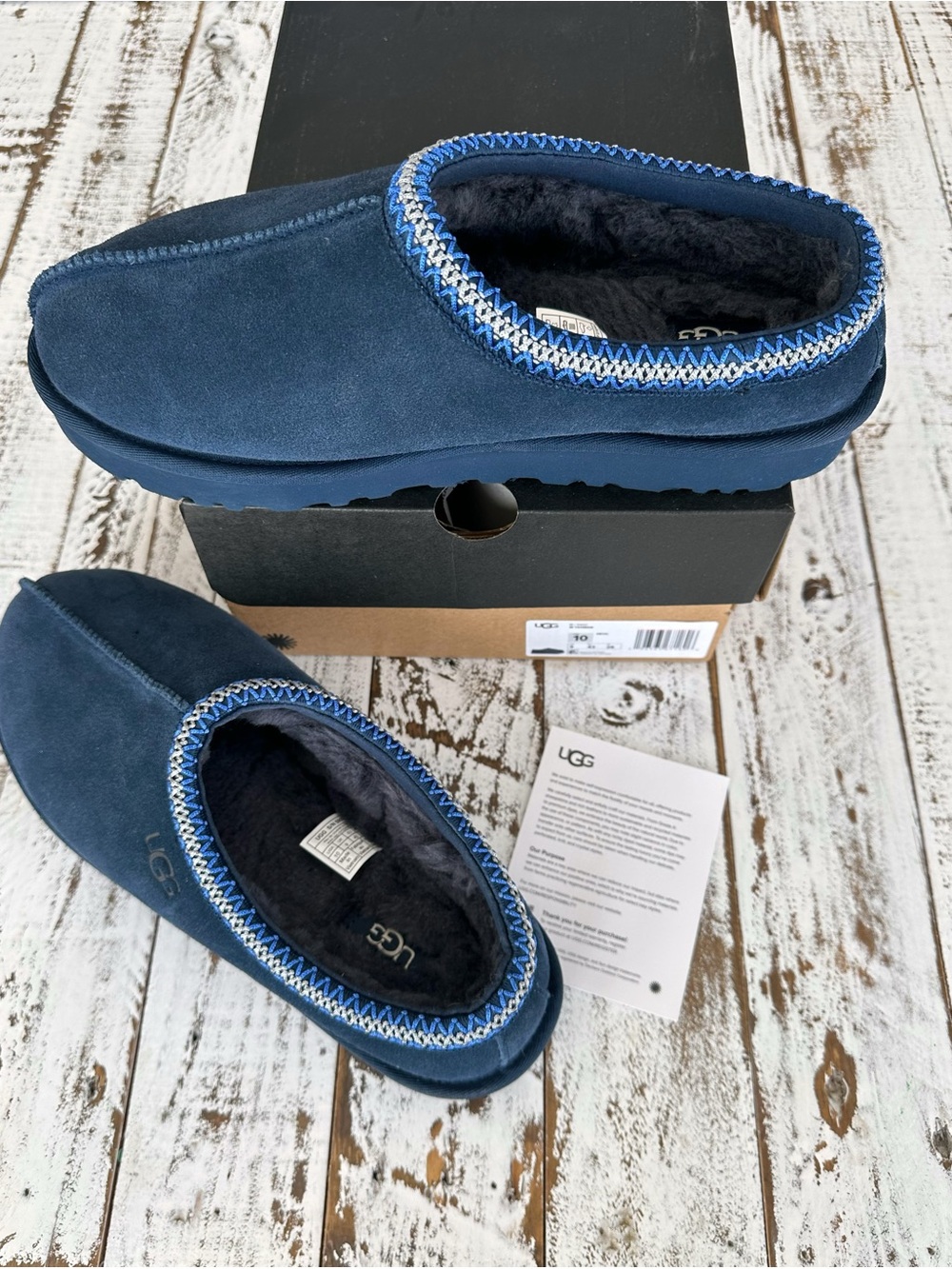 UGG Men’s Tasman Slippers - Blue Size 10, New in Box